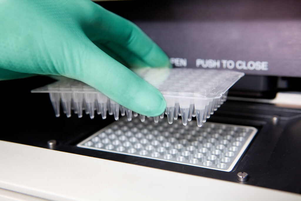 Researcher using Thermal PCR cycler